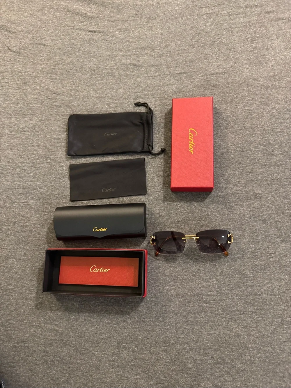 Cartier Gold Frame Sunglasses Wires